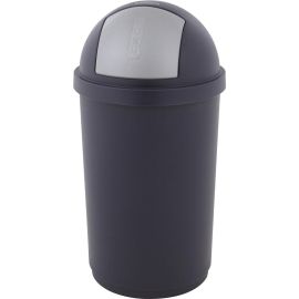 POUBELLE RONDE 45 LITRES EN PLASTIQUE AVEC COUVERCLE PUSH COULEUR BLEUE CURVER