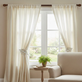 BARRE DE RIDEAU EN BOIS MASSIF TEINTE CHÊNE 200 CM DIAMÈTRE 28 MM