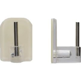 LOT DE 4 SUPPORTS ADHÉSIFS TRANSPARENTS POUR TRINGLES À RIDEAUX