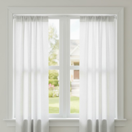 LOT DE 2 TRINGLE EXTENSIBLE RONDE EN ACIER BLANC 60 À 80 CM