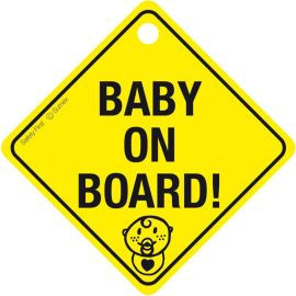 PANNEAU BÉBÉ À BORD JAUNE AVEC VENTOUSE POUR VOITURE