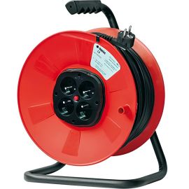 ENROULEUR ÉLECTRIQUE PROFESSIONNEL 25 MÈTRES AVEC 4 PRISES ET PROTECTION THERMIQUE