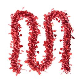 GUIRLANDE DE NOEL ÉTOILE 9 CM*2M*5 PLY COULEUR ROUGE