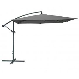PARASOL DÉPORTÉ CARRÉ ANTHRACITE 2.5X2.5 M STRUCTURE MÉTAL TOILE POLYESTER 200 G – VENDU SANS DALLES