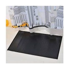 TAPIS BAMBOU  50 X 80 CM  GRANDES LATTES - NOIR