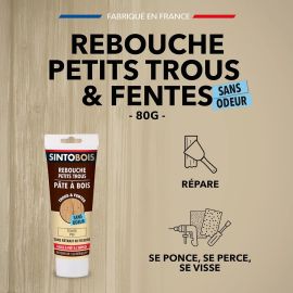 PÂTE À BOIS SINTOBOIS REBOUCHE IMPERFECTIONS CHÊNE CLAIR 80 GRAMMES
