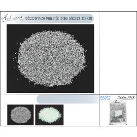 DÉCORATION PAILLETÉE SACHET DE 20 GR ARGENT ET BLANC