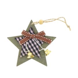 SUSPENSION DE NOËL EN BOIS DÉCORÉ DE TISSU 10 CM