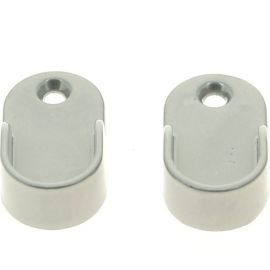 LOT DE 2 NAISSANCES PLATES POUR TRINGLE OVALE EN ZINC FINITION ARGENT DIAMÈTRE 16 MM