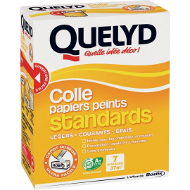 COLLE POUR PAPIER PEINT STANDARD HAUTE PERFORMANCE EN ÉTUI 250 GR PRÊTE EN 3 MIN APPLICATION FACILE QUELYD