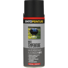 PEINTURE HAUTE TEMPÉRATURE NOIRE EN AÉROSOL 400 ML POUR MÉTAL SINTODECO