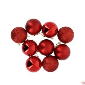 BOULE DE NOEL D6CMX9PCS - ROUGE