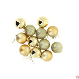 BOULE DE NOËL DIAM 5CM X12PCS - COLORIS OR