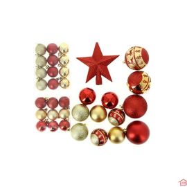 SUSPENSION DE NOEL SAC DE 34PCS ROUGE/OR ORION