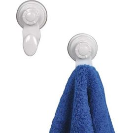 SET DE 2 CROCHETS BLANCS EN POLYPROPYLÈNE SUR VENTOUSES