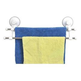 PORTE-SERVIETTE BLANC 2 BARRES SUR VENTOUSES
