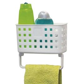 PANIER EN PP BLANC AVEC PORTE-SERVIETTES À VENTOUSES