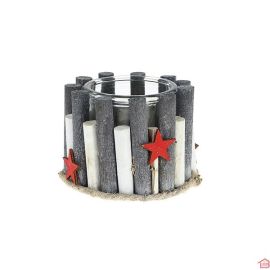 POT TRANSPARENT DECORE AVEC DU BOIS 10XH5/7