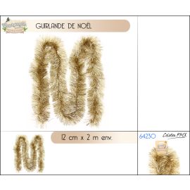 GUIRLANDE DE NOËL ANGE 12 CM CHAMPAGNE 6 PLIS