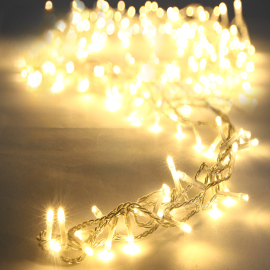 GUIRLANDE LUMINEUSE CLIGNOTANTE 240 LEDS BLANC CHAUD 12 M AVEC MINUTERIE