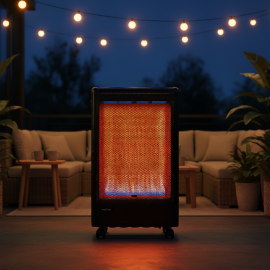 CHAUFFAGE À GAZ CATALYSE TAURUS PORTO AVEC KIT D’INSTALLATION ET THERMOSTAT RÉGLABLE