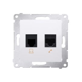 PRISE RJ45 + RJ12 PREMIUM BLANC SIMON