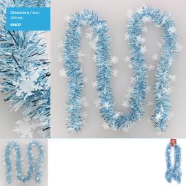 GUIRLANDE BICOLORE BLEU ET BLANC AVEC MOTIF FLOCON 2 M