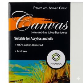 TOILE DE PEINTURE CONDA COTON BLANCHI PREPARÉE 20X20 CM BLANC