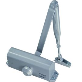 FERME-PORTE AVEC BRAS COMPAS À RETENUE ARGENTÉ TESA POUR PORTES JUSQU’À 60 KG