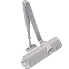 FERME-PORTE MÉCANIQUE À FORCE VARIABLE POUR PORTE COUPE-FEU AVEC DISPOSITIF DE RETENUE TESA GRIS