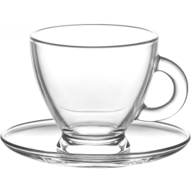 SERVICE À CAFÉ EN VERRE LAV ROMA 12 PIÈCES 95 ML AVEC SOUS-TASSES