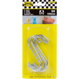 LOT DE 5 CROCHETS EN S EN ACIER INOXYDABLE 100 MM POUR CUISINE ET SALLE DE BAIN