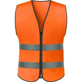 GILET ORANGE DE HAUTE VISIBILITÉ EN POLYESTER ET MESH