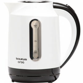 BOUILLOIRE ÉLECTRIQUE TAURUS AROA 1,7L 2200W EN PLASTIQUE BLANC AVEC FILTRE ANTI-CALCAIRE ET ARRÊT AUTOMATIQUE