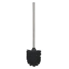 BROSSE WC NOIRE AVEC MANCHE EN ACIER INOXYDABLE