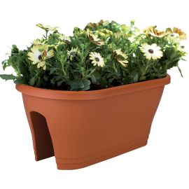JARDINIÈRE DE BALCON CORSICA FLOWER 60 CM COULEUR TERRE CUITE EN PLASTIQUE ELHO