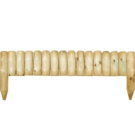 BORDURE EN BOIS PINÈDE 112 CM X 20-35 CM DEMI-RONDIN PIN SYLVESTRE TRAITÉ AUTOCLAVE