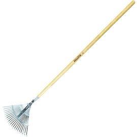 BALAI À GAZON AVEC DENTS PLATES RÉGLABLES ET MANCHE EN BOIS BELLOTA