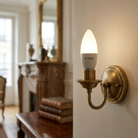 LAMPE LED FLAMME BLANC FROID 6 WATTS CULOT E14 ÉQUIVALENT HALOGÈNE 40 WATTS 6500 KELVIN