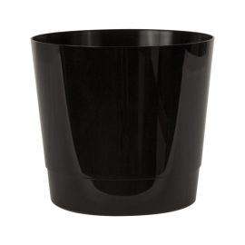 CACHE POT MEY AVEC ROUES 30 CM NOIR