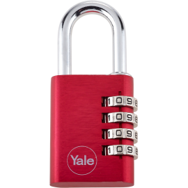 CADENAS À COMBINAISON 3 CHIFFRES EN ALUMINIUM 28 MM COULEUR ROUGE YALE