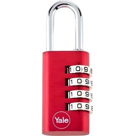 CADENAS À COMBINAISON 38 MM ALUMINIUM ROUGE 4 CHIFFRES RÉINITIALISABLE