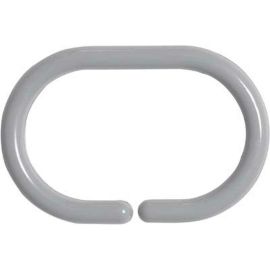 SET DE 12 ANNEAUX DE DOUCHE GRIS PERLE EN PVC