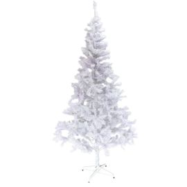 SAPIN ARTIFICIEL BLANC 210 CM AVEC 600 TÊTES ET PIED EN MÉTAL