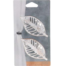 LOT DE 2 PINCES À RIDEAUX EN MÉTAL STOCKHOLM BLANC OR