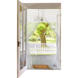 KIT MOUSTIQUAIRE PORTE 2 TOILES 75X220 CM AVEC BANDE DE FIXATION 6.6 M BLANC