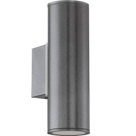 APPLIQUE MURALE EXTÉRIEURE LED RIGA ACIER GALVANISÉ ANTHRACITE LUMIÈRE BLANC CHAUD