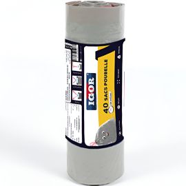 40 SACS POUBELLE GRIS 30 LITRES RÉSISTANTS