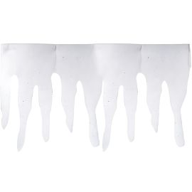 FRISE DE GLACONS BLANCHE AVEC PAILLETTES ARGENTÉES