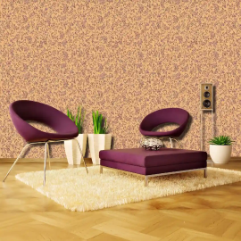 PAPIER PEINT FLORAL SARATT PRUNE ET OR MÉTALLISÉ HOLDEN DECOR